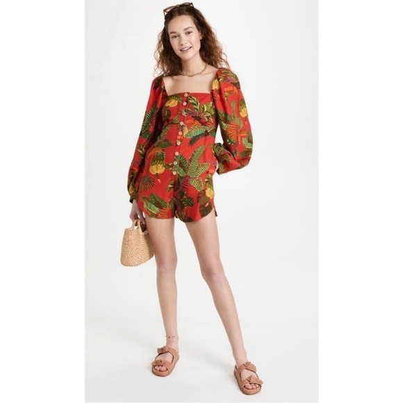 FARM Rio short red romper - Picture 1 of 13